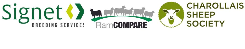 Organisation logos for Signet, RamCompare and Charollais Sheep Society